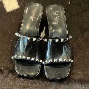 NICOLE MILLER Gelly Rubber Studded Heel Sandals